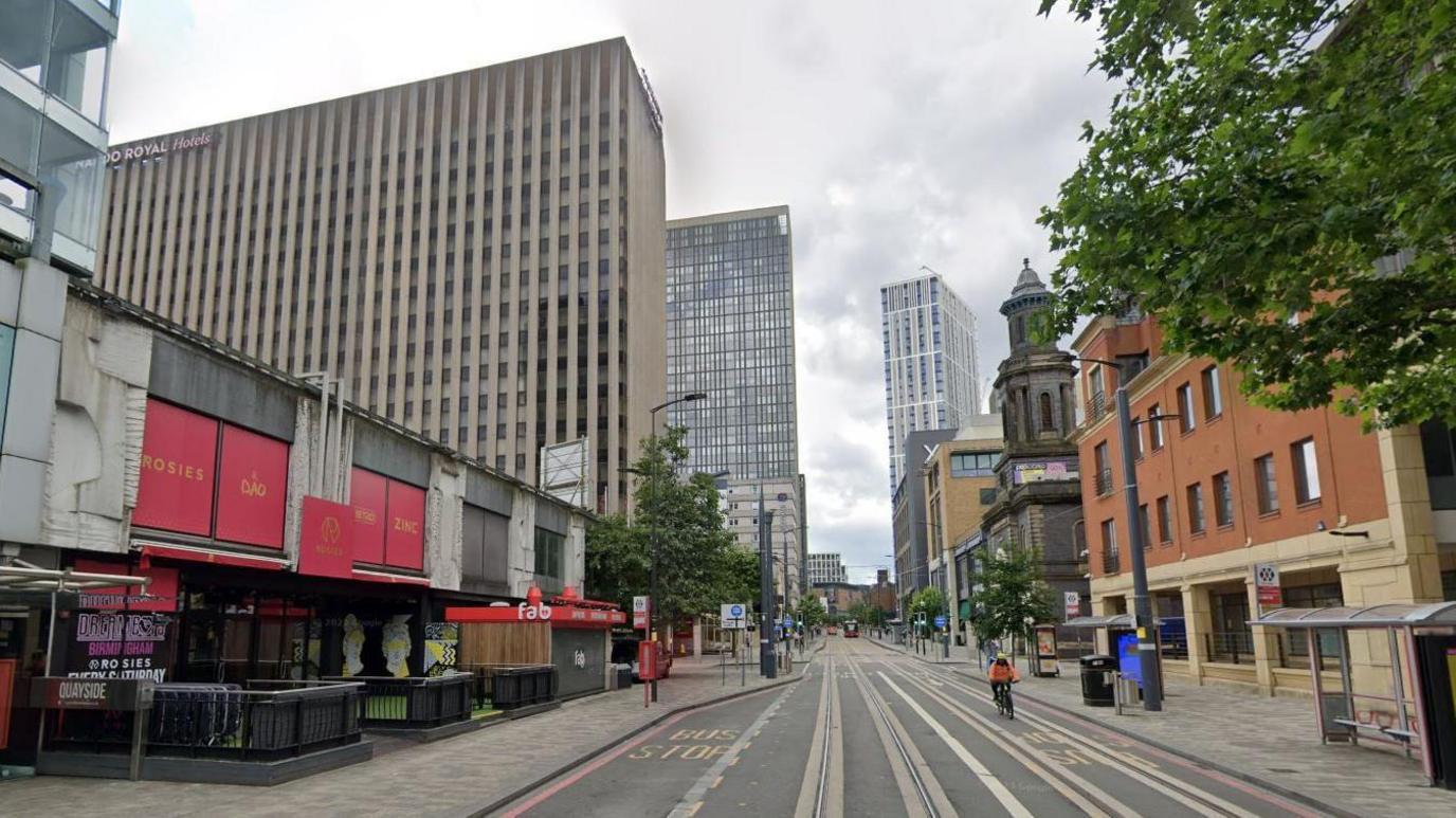 Broad Street in Birmingham City Centre 