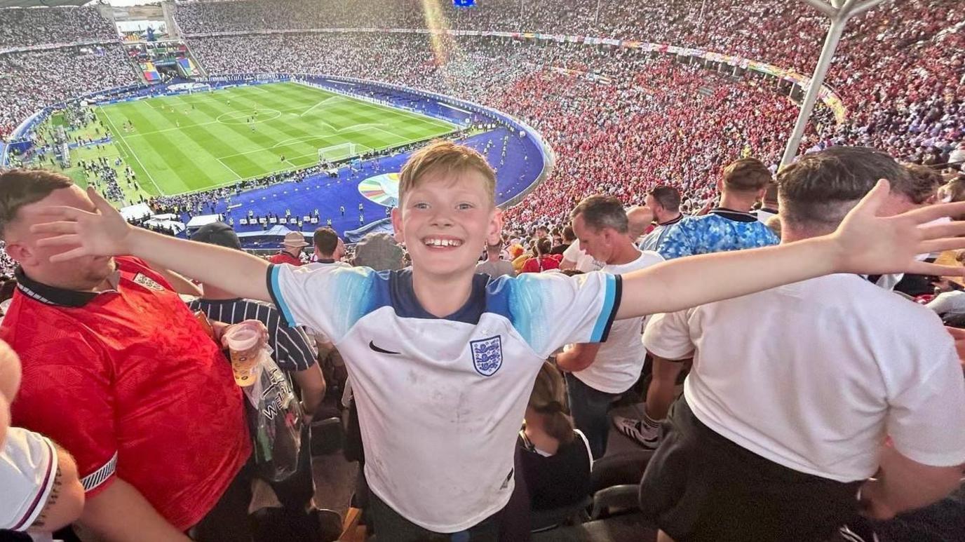 Alfie Harrison in the crowd at an England match