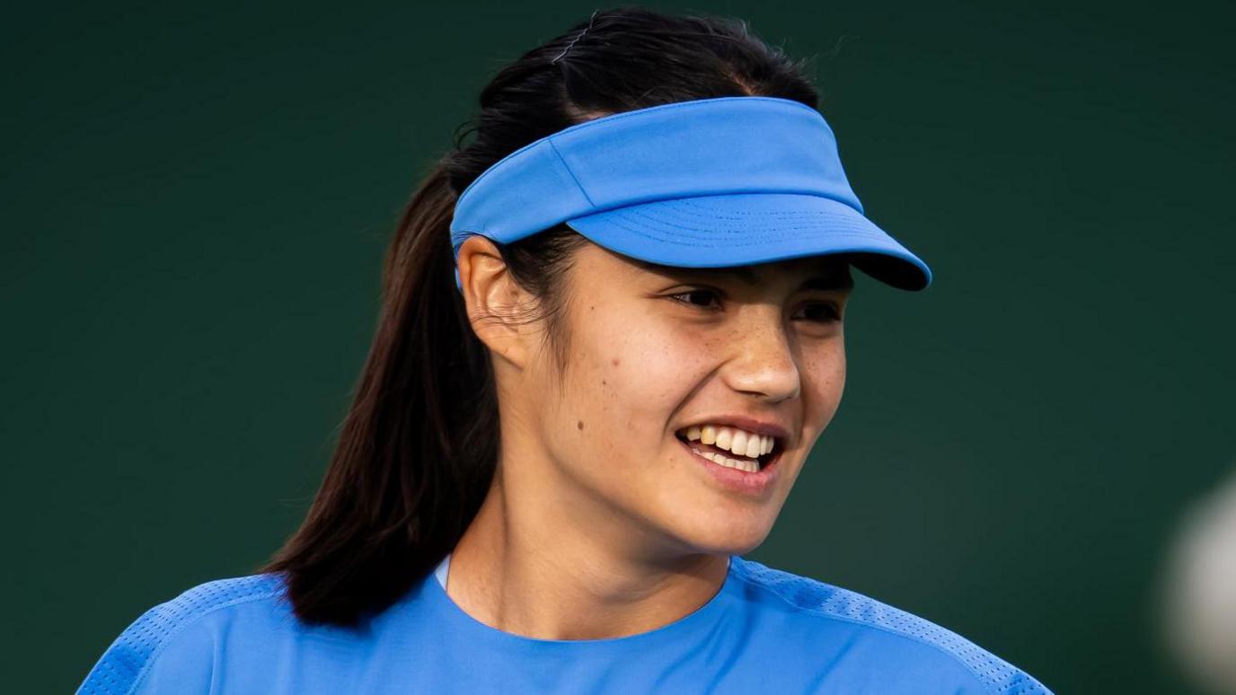 Emma Raducanu in action at Indian Wells in March 2026