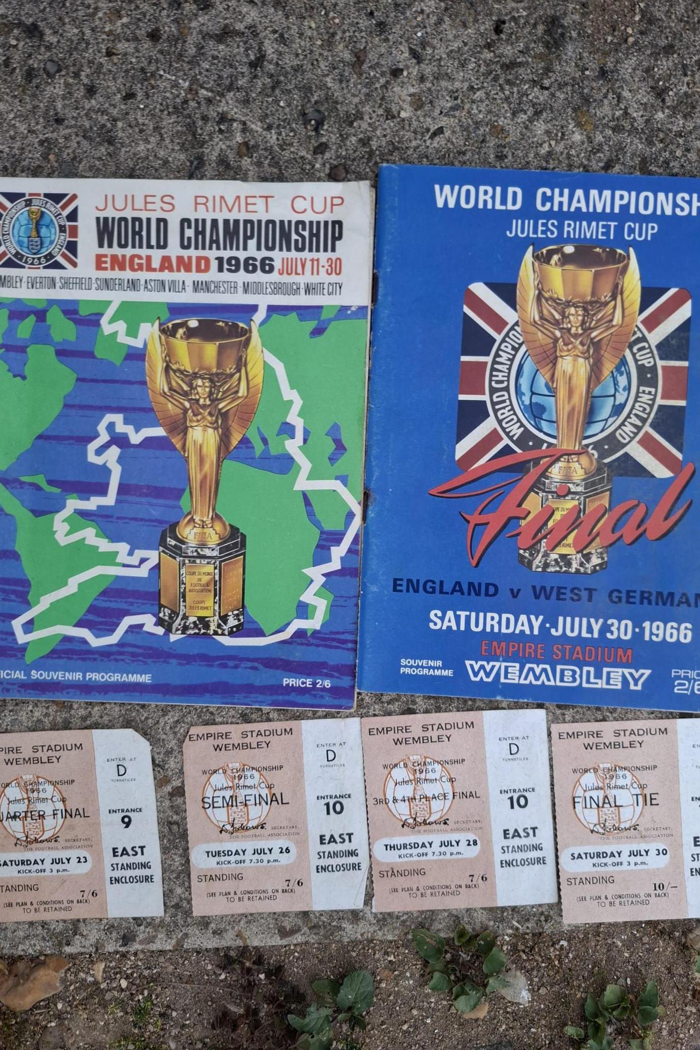 Programmes and tickets from 1966 World Cup