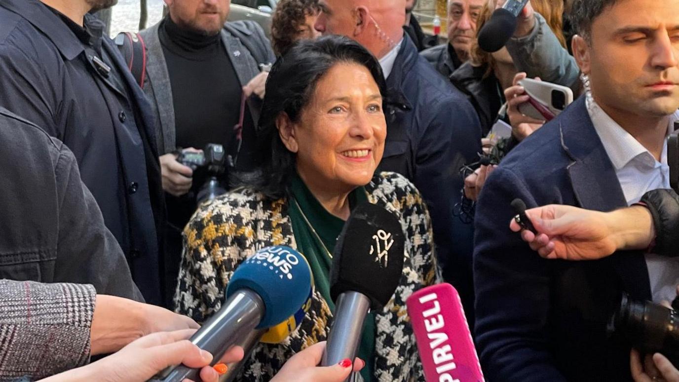 President Salome Zourabichvili after voting in Tbilisi