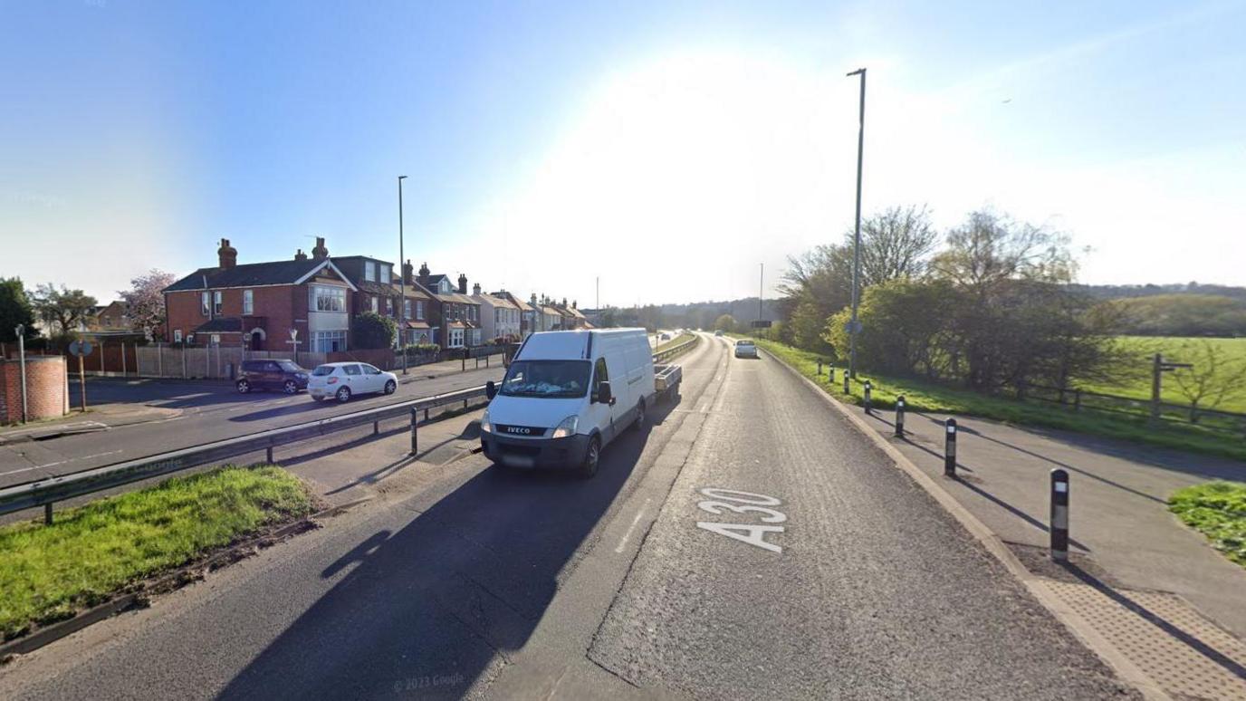 The A30 crossing near Hummer Road