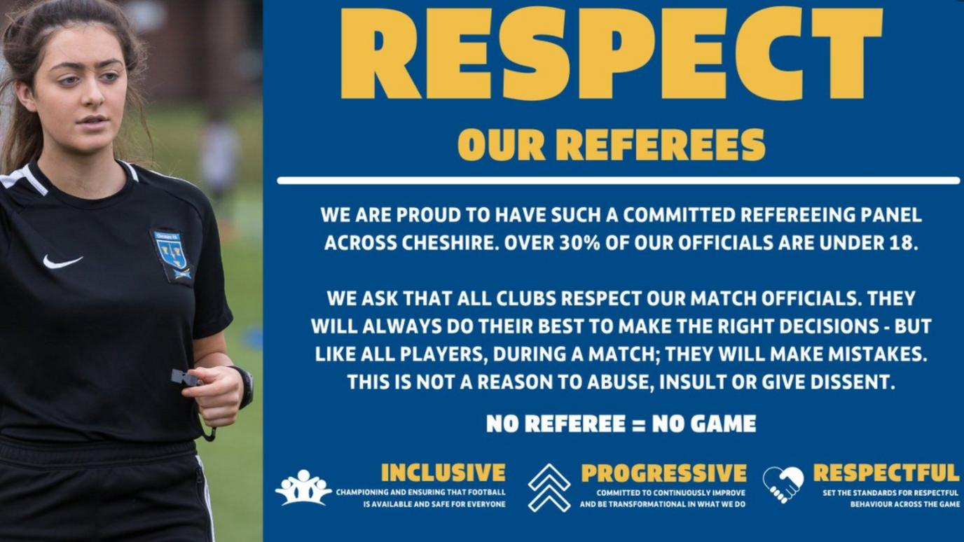 A Cheshire FA 'respect' message for its referees