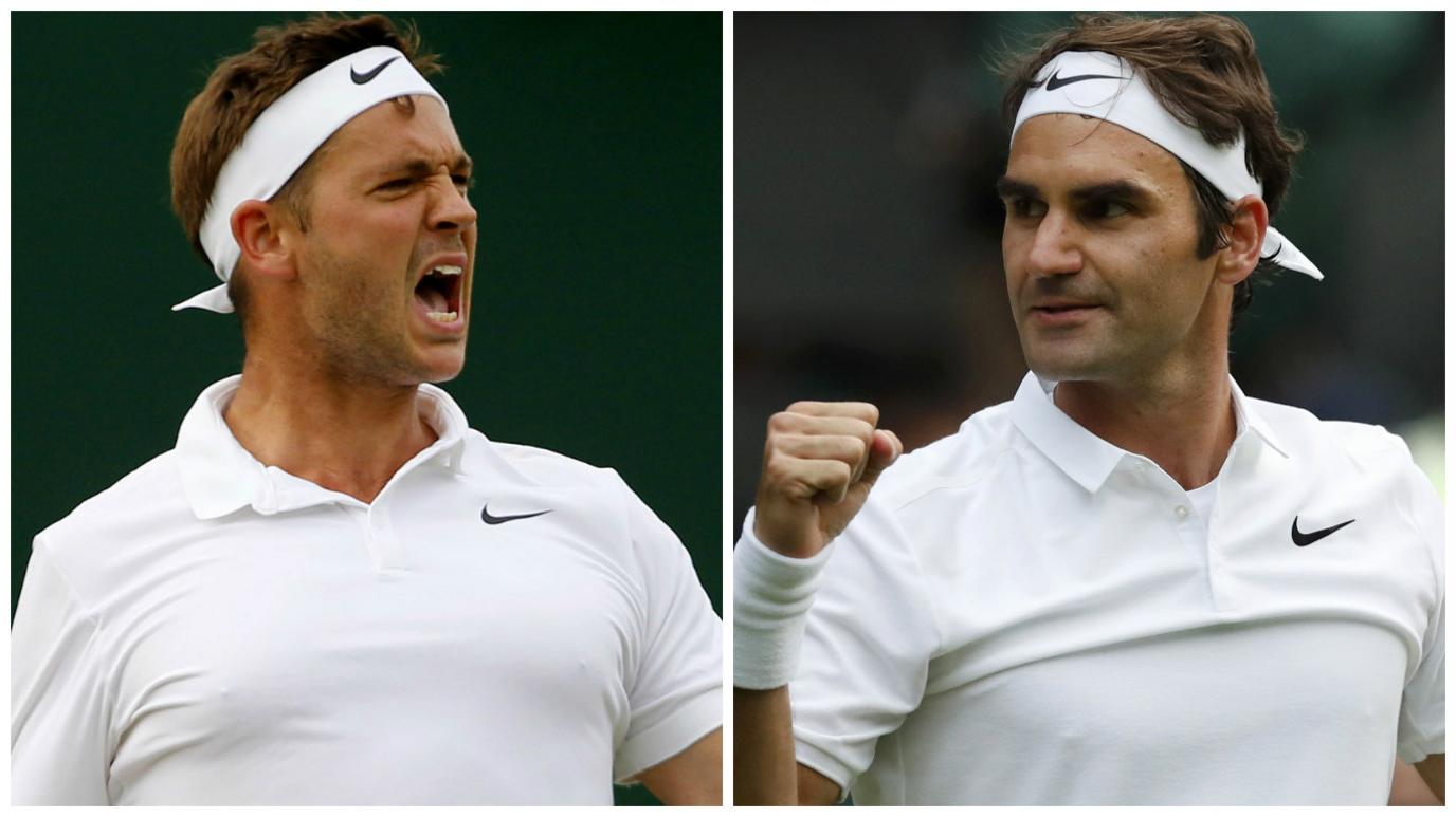 Marcus Willis and Roger Federer