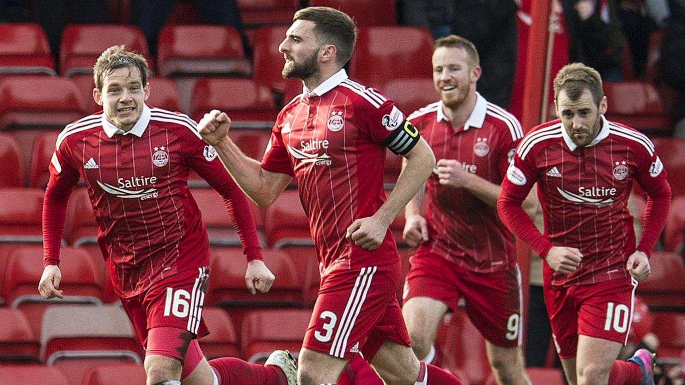 Graeme Shinnie scored a cracking first-half goal to send Aberdeen ahead