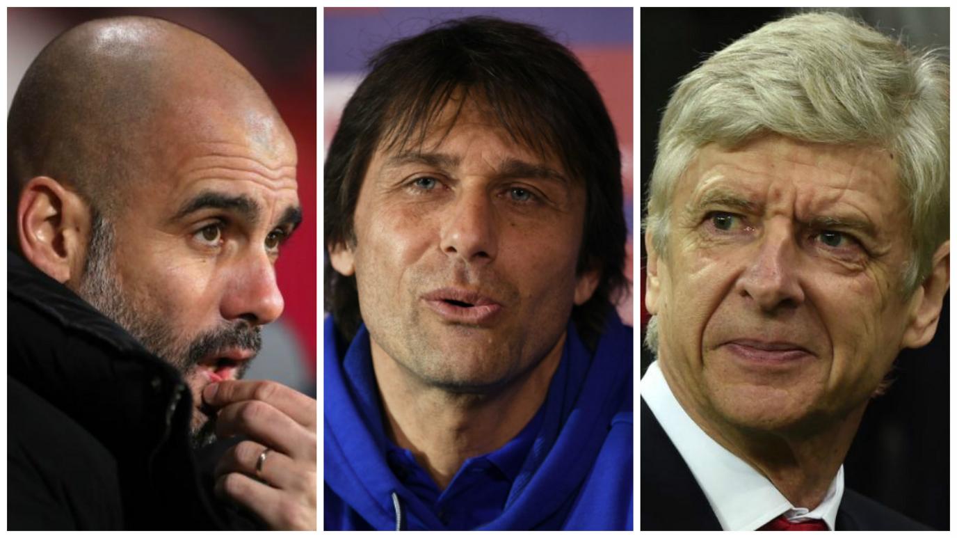 Pep Guardiola, Antonio Conte and Arsene Wenger