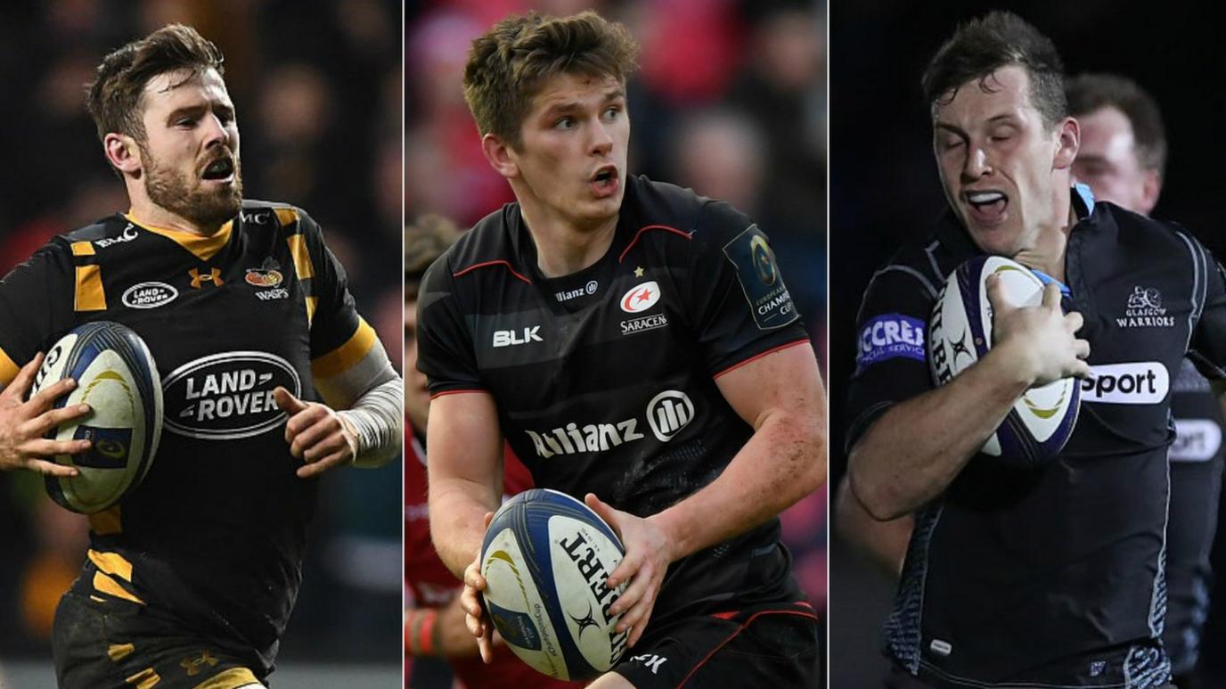 Elliot Daly, Owen Farrell and Mark Bennett