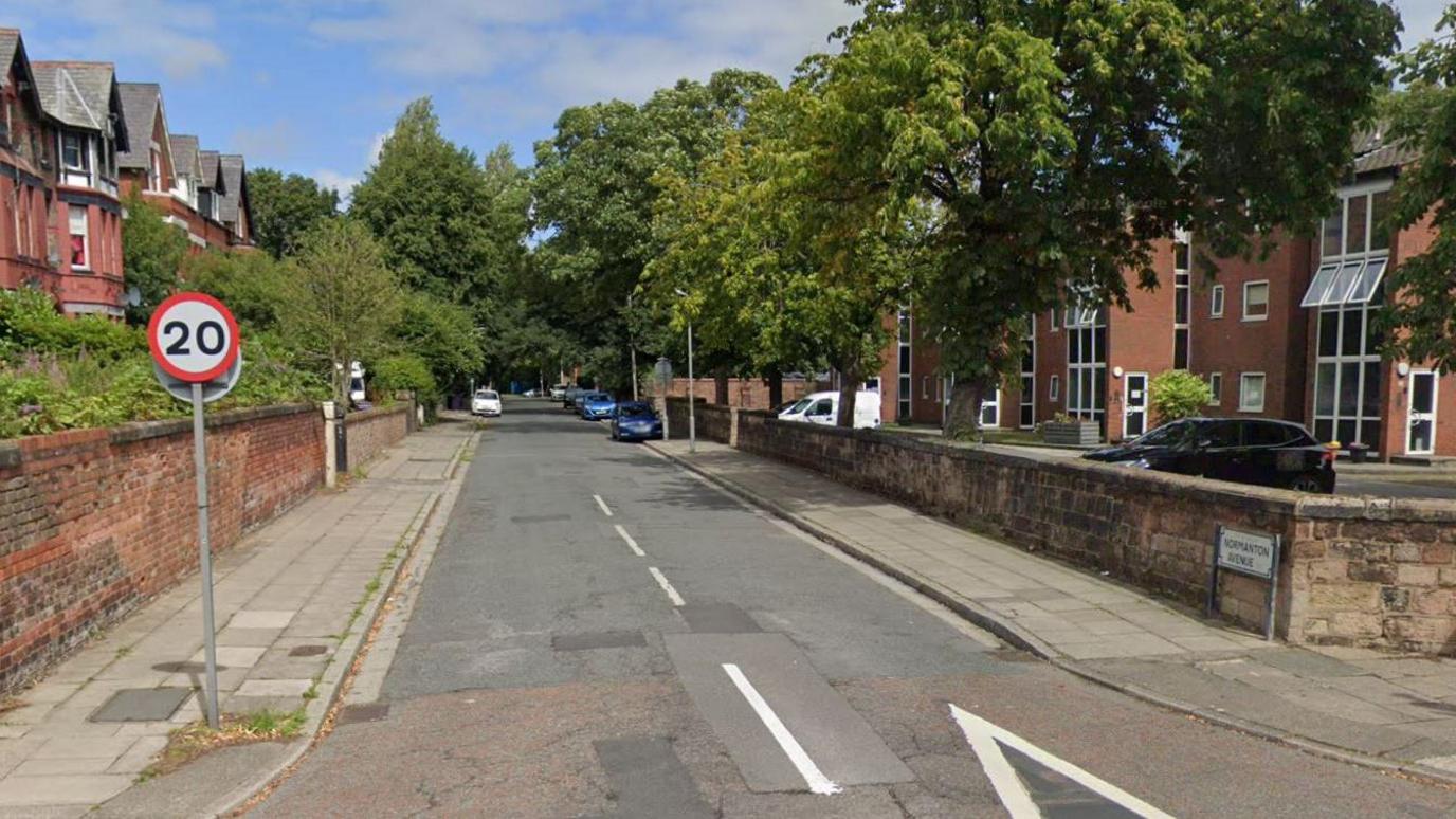 Normanton Avenue is a tree lined road with modern apartment housing on the right side and red brick Victorian terraces on the left hand side.