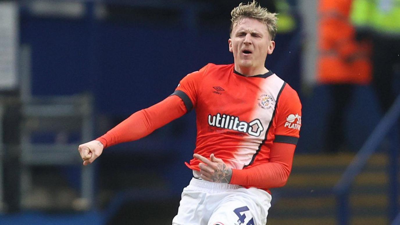 Alfie Doughty celebrates scoring against Sheffield Wednesday