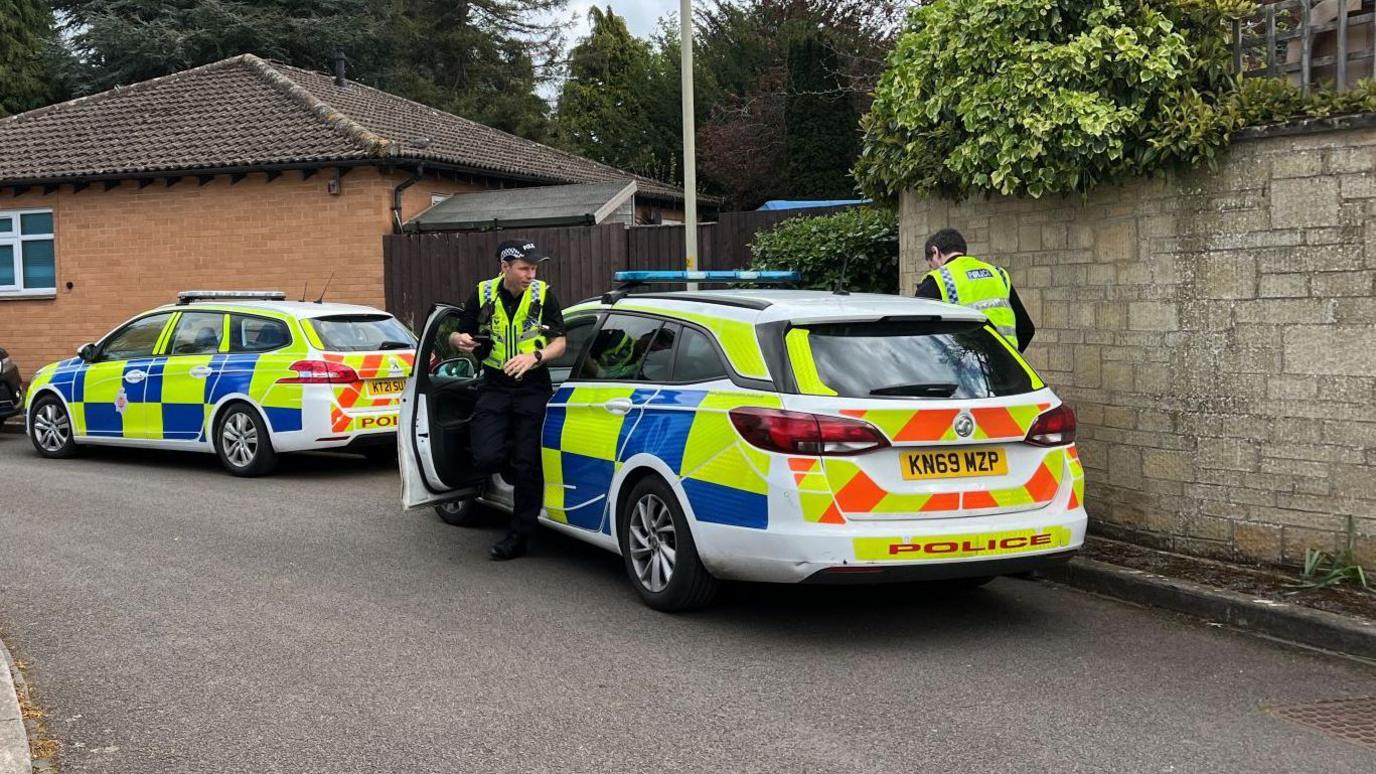 Police cars and officers in Cheltenham