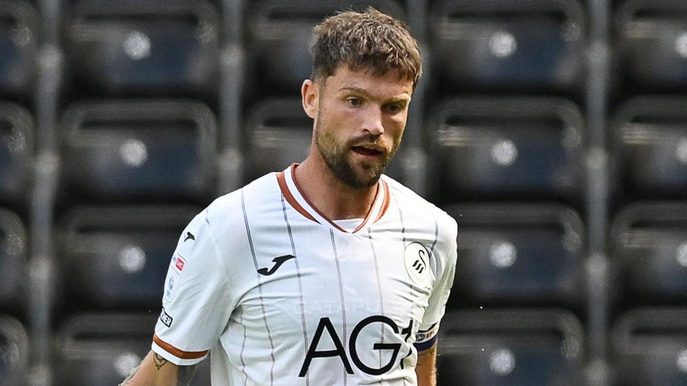 Cameron Burgess in action in Swansea's pre-season friendly against Leganes