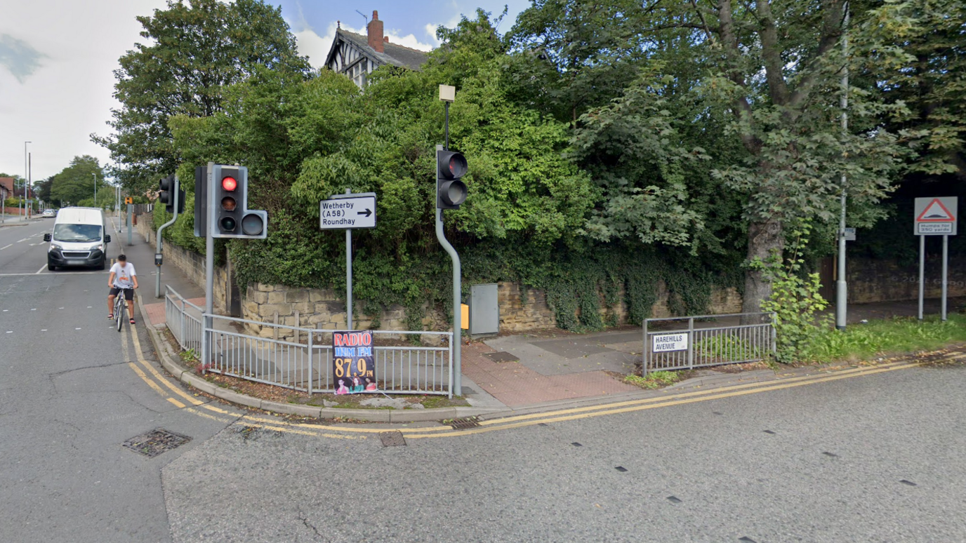 Scene of crash in Harehills, Leeds