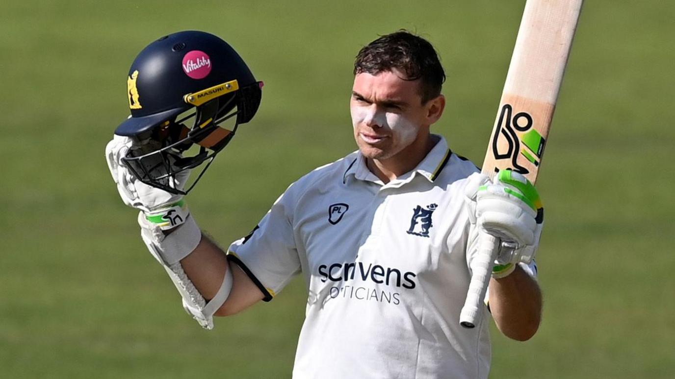 Tom Latham reaches a century against Surrey