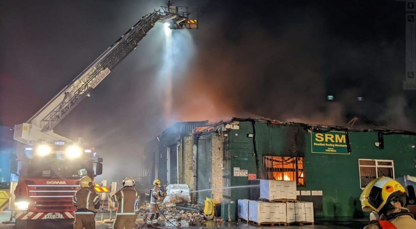 Firefighters tackling blaze in storage unit