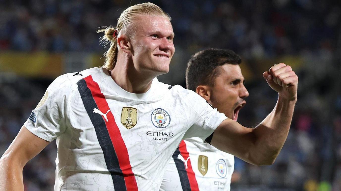 Erling Haaland celebrates