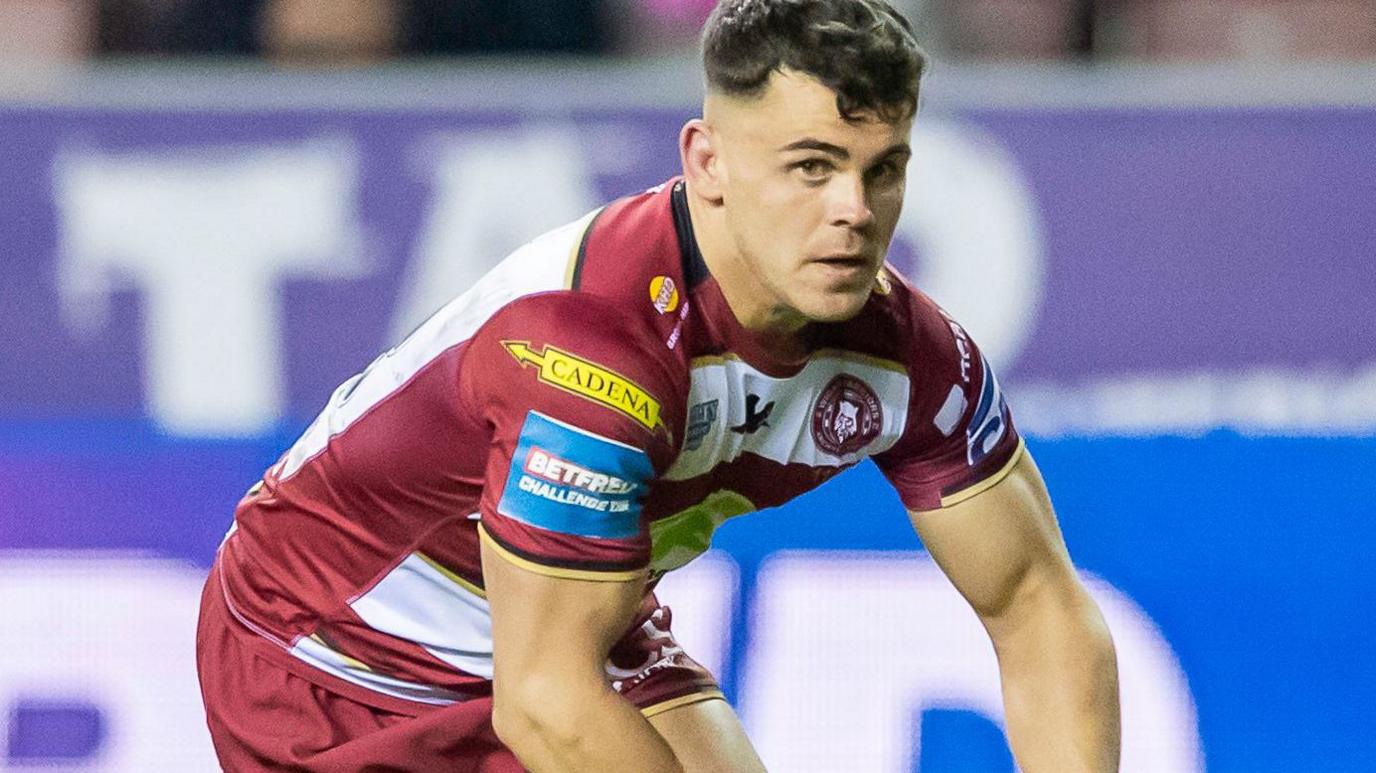 Tom Forber in action for Wigan Warriors in a Super League game