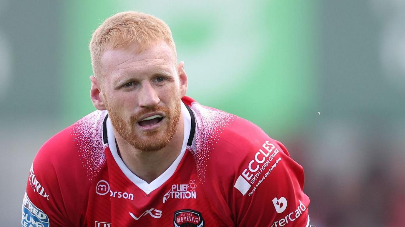 Joe Bullock in action for Salford Red Devils