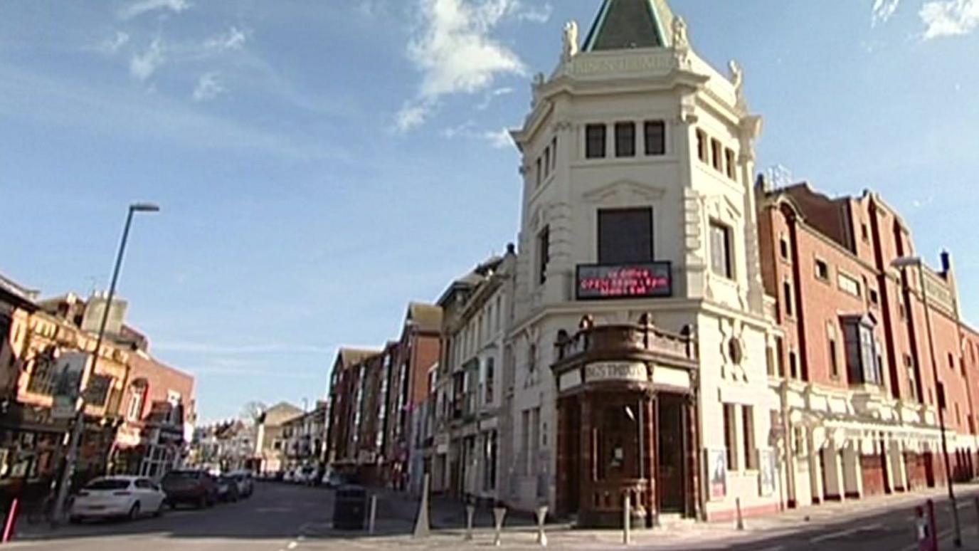 Albert Road, Southsea with the Kings Theatre in the foregrond