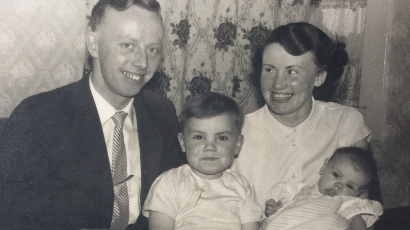 William Cruickshank pictured as a child with his father, mother and sister, Elaine.