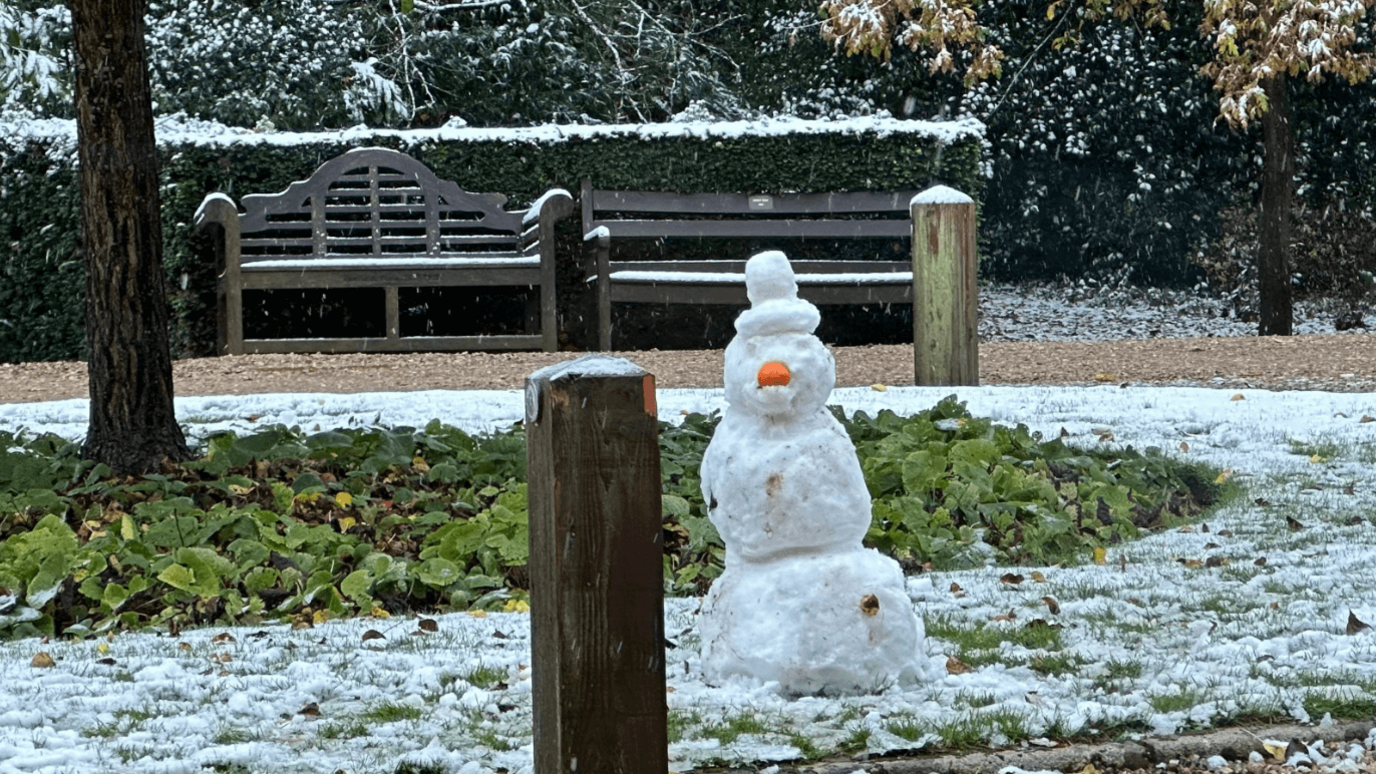 Snowman made in Uppingham, in Rutland