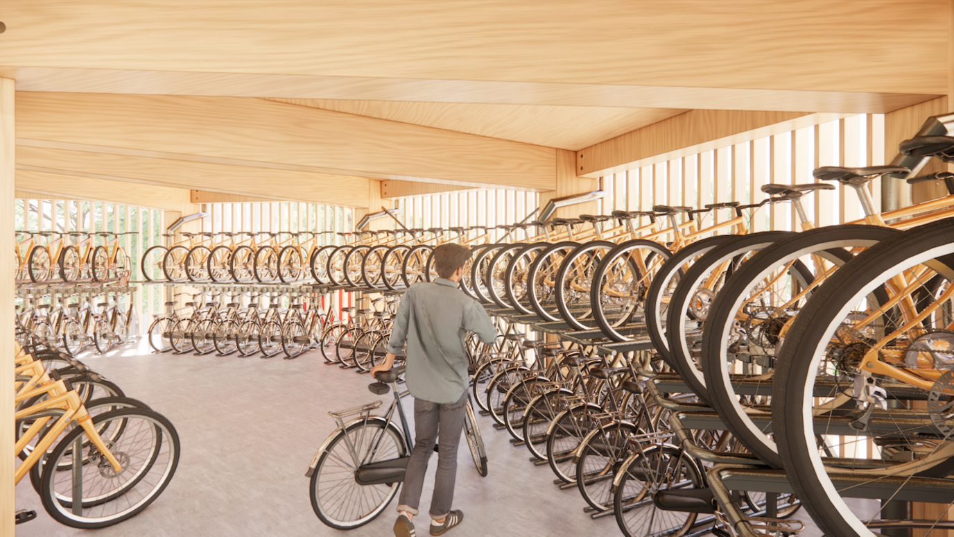 First floor bike storage at the pavilion 