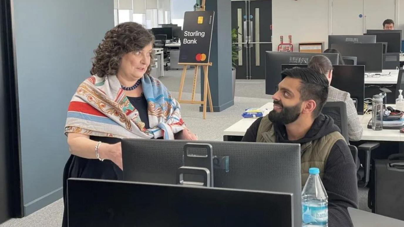 Anne Boden at the Starling Bank office in Cardiff