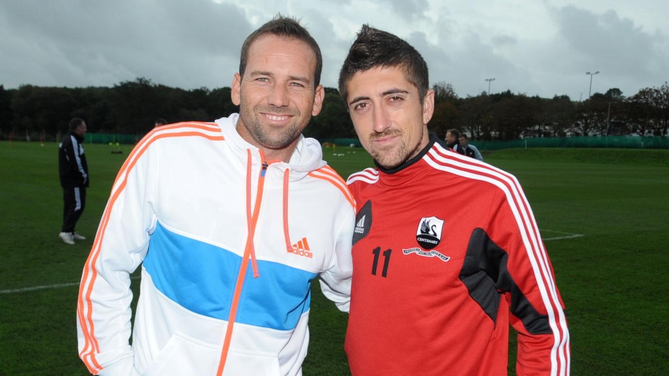 Sergio Garcia (left) with Pablo Hernandez