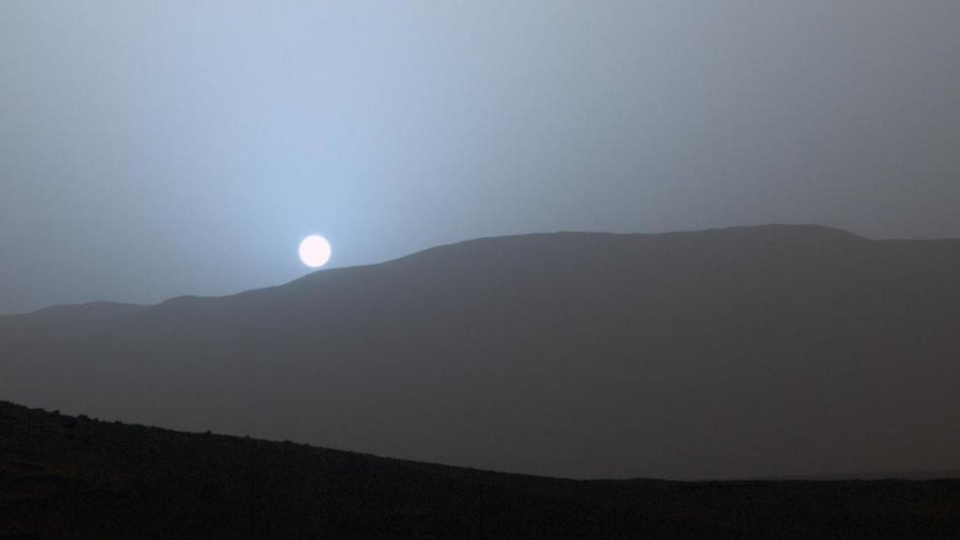 Blue sunset on Mars