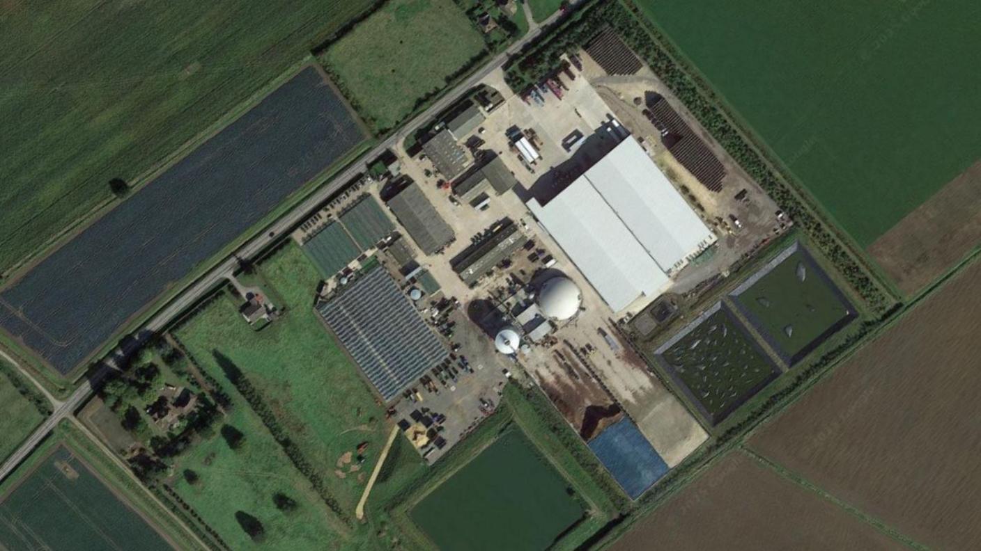 A Google Earth bird's-eye view of Station Farm in Sibsey.