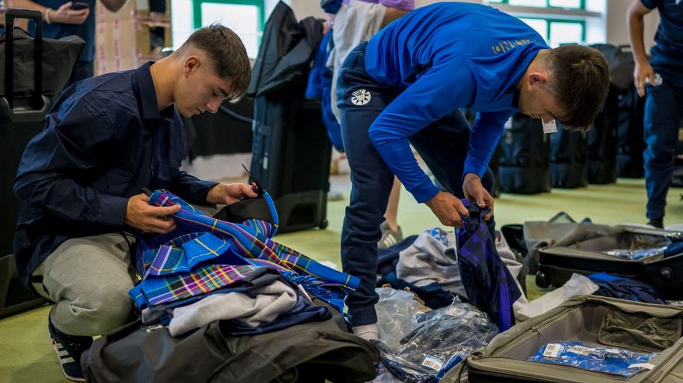 Team Scotland athletes collect their kit