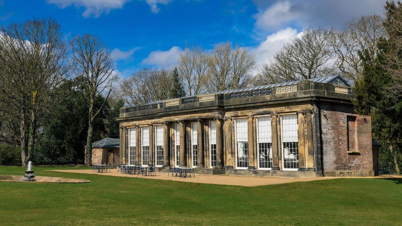 The exterior of the camellia house