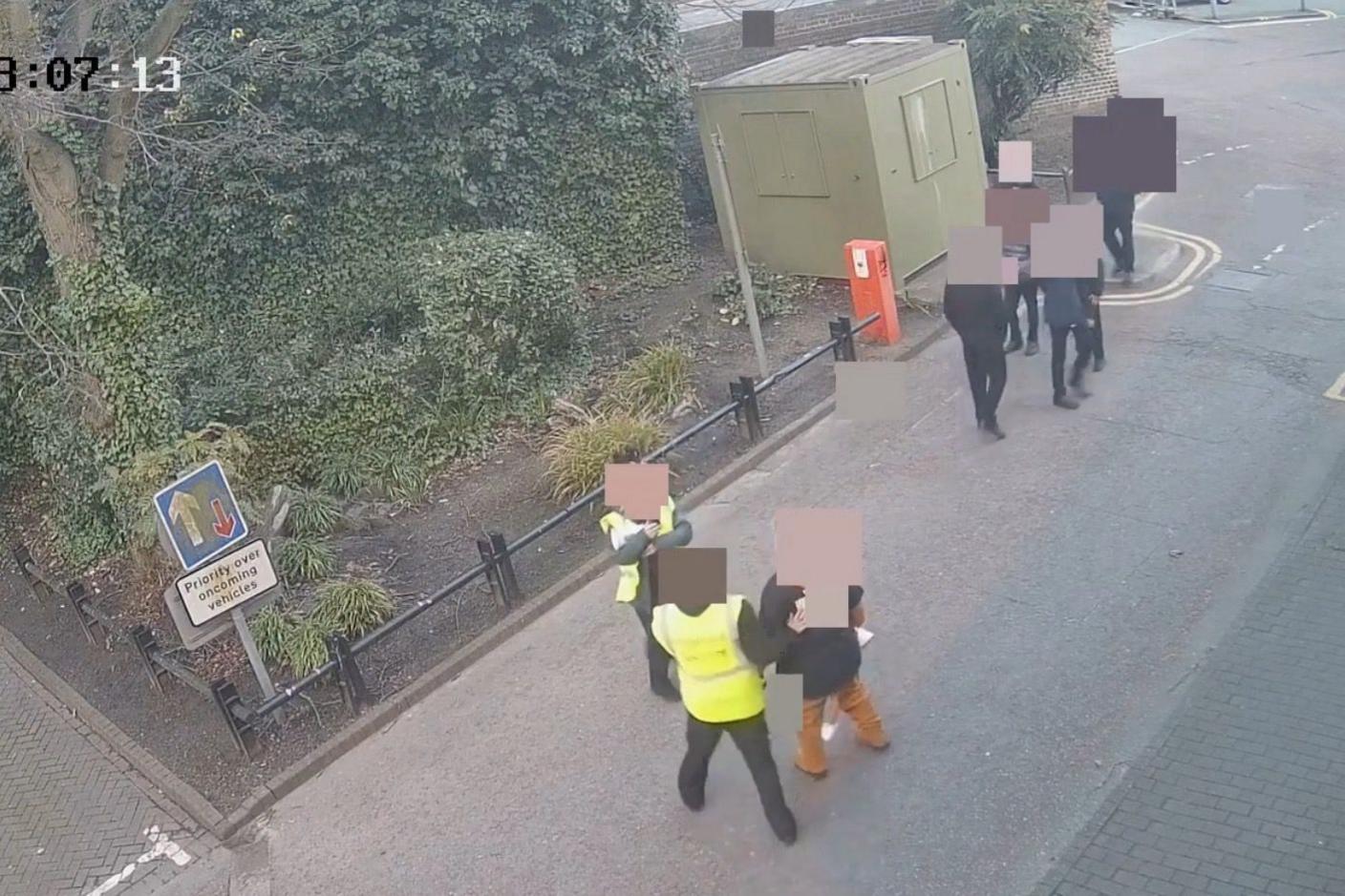 CCTV footage released from Knowsley Council showing a protest in a car park