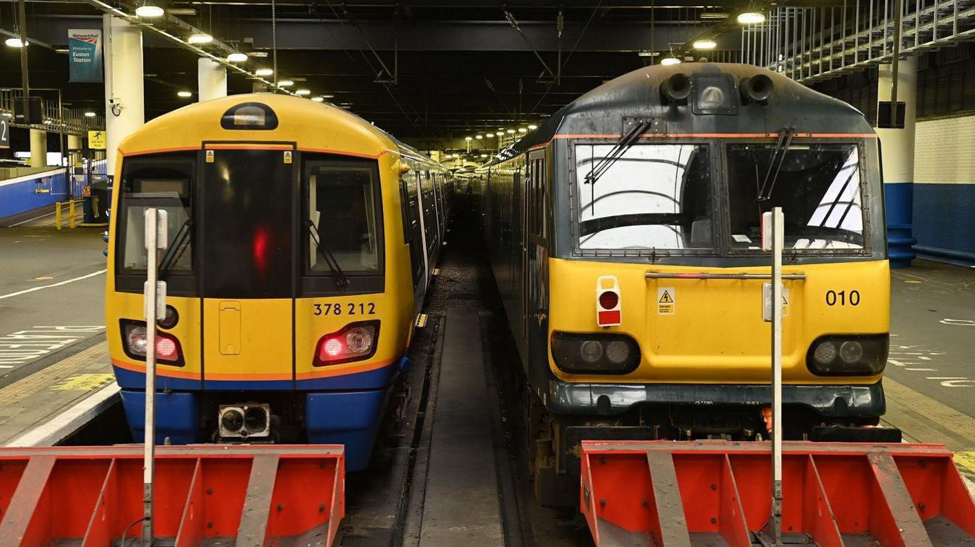 Trains in a station