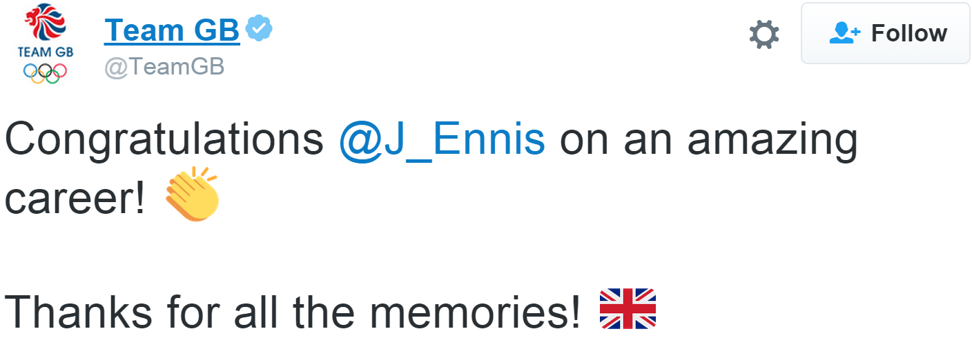 Team GB tweet