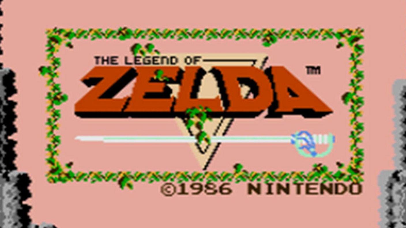 The 1986 title screen for the first Legend of Zelda game