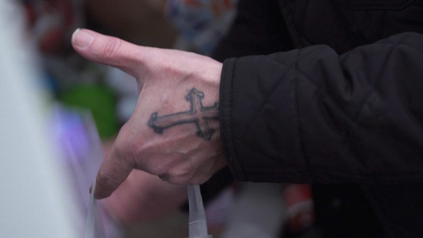 Pastor Mick Fleming's cross tattoo