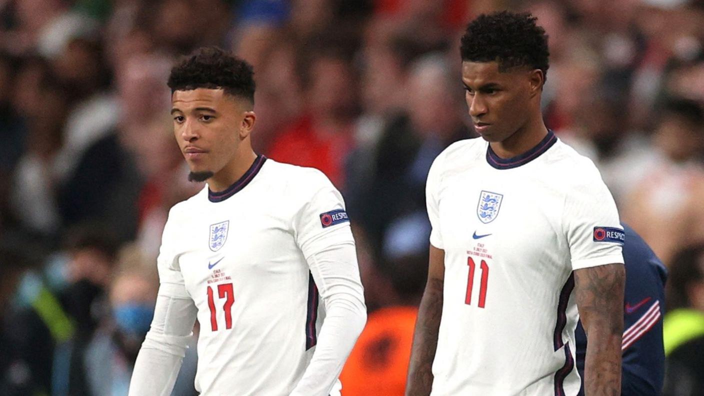  England's Marcus Rashford and Jadon Sancho