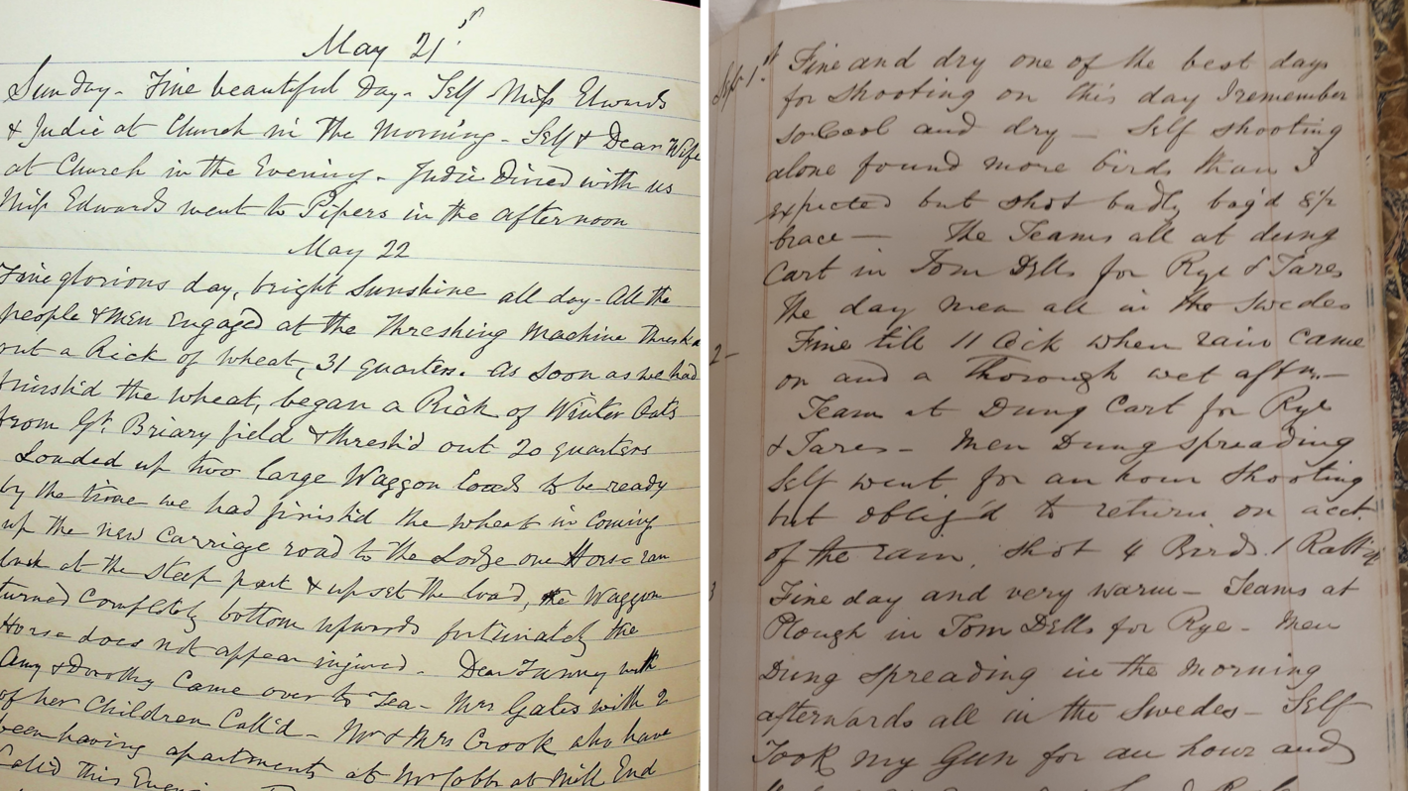 Two extracts of John White's diaries