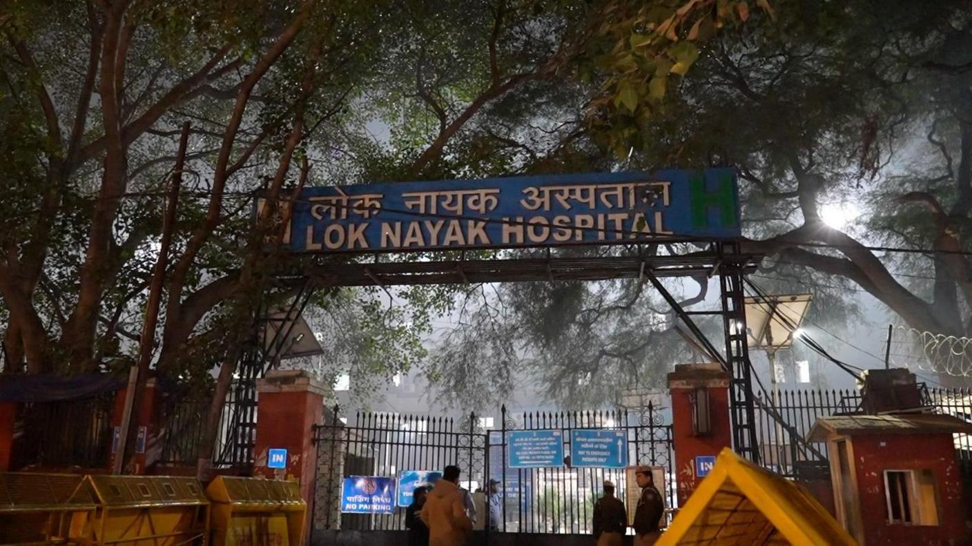Lok Nayak Hospital, where many of the injured have been taken after an explosion near Delhi's Red Fort killed at least eight people