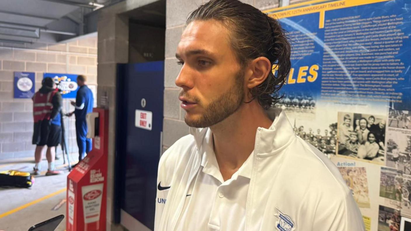 Willum Willumsson being interviewed after Saturday's 2-0 friendly win at Shrewsbury 