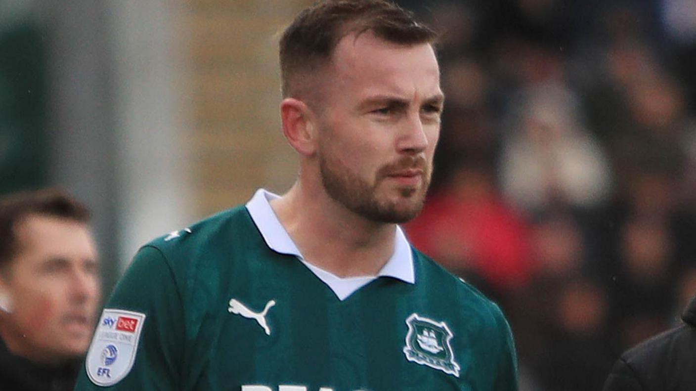 Joe Ralls looks on for Plymouth Argyle
