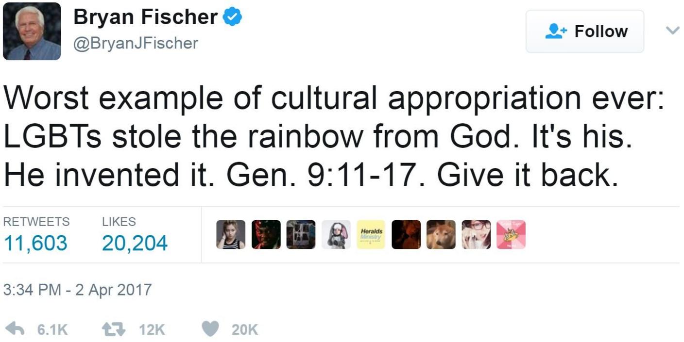 Screen grab of tweet by @BryanJFischer