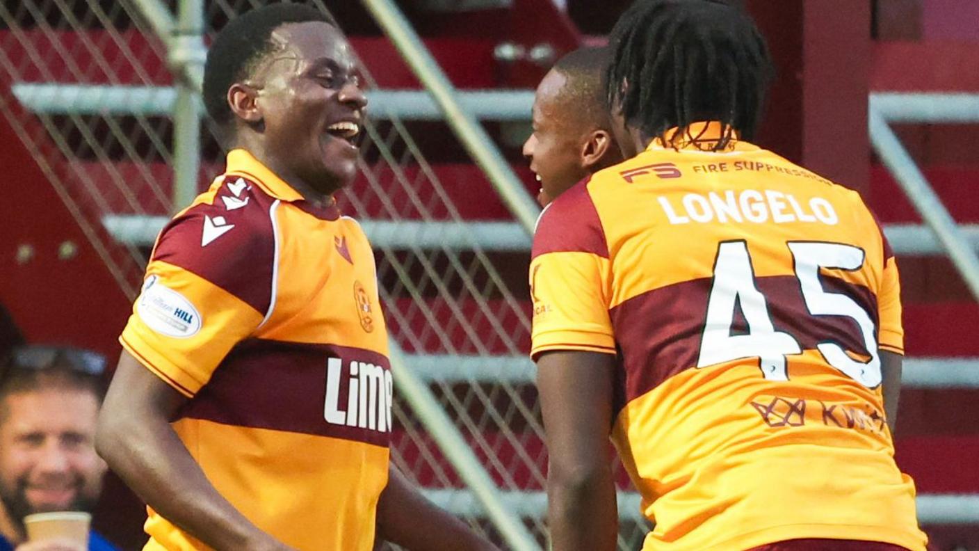 Ibrahim Said celebrates scorng for Motherwell