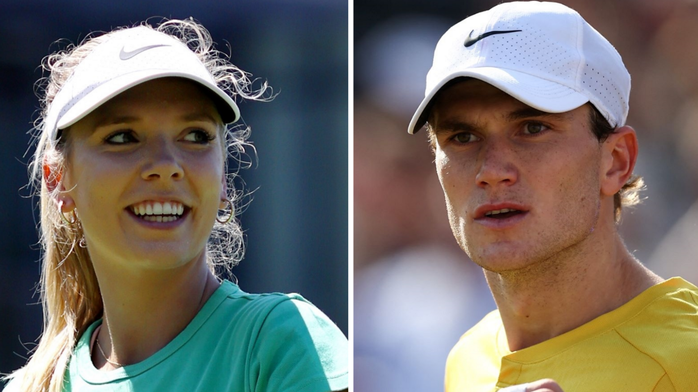 Katie Boulter in practice at Eastbourne and Jack Draper playing at Queen's