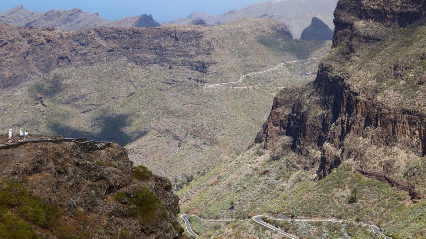 General view of the Masca ravine where the search for the young British teenager Jay Slater is taking place