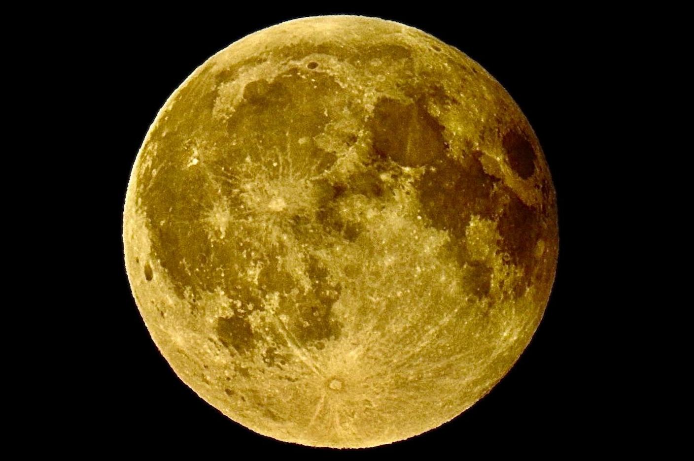 An image of the Moon captured during the lunar eclipse on 7 September, with detail of craters.