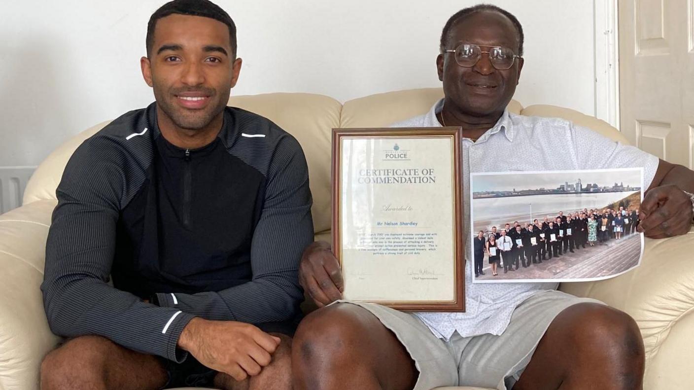 Jacob Shardey  (left) with his father Nelson