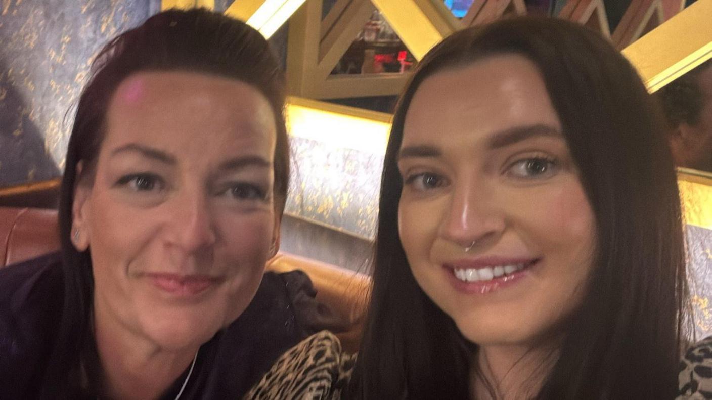 Rebekah Foot (r) and her mother close up