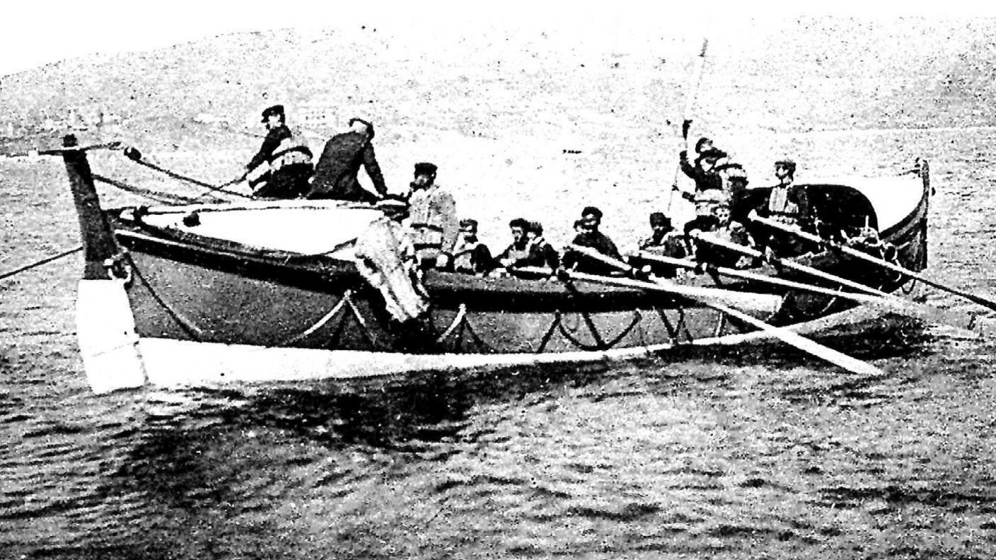 Scanned image of coastguard open rowing boat