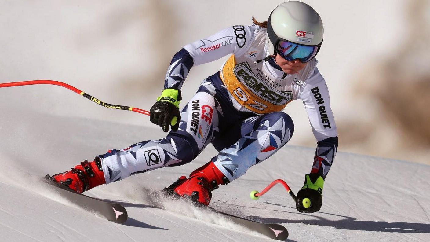 Czech skier Tereza Nova in action at the Alpine Ski World Cup